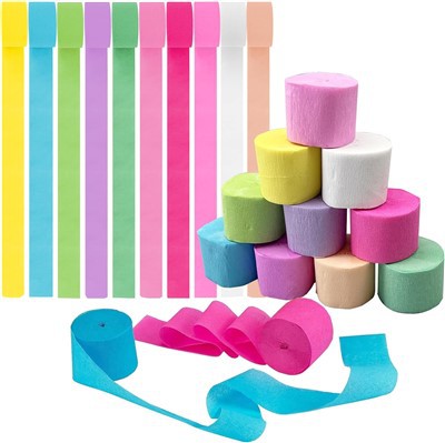 10 ruller Crepe Paper Craft Streamers Hængende Crepe Roll Gardin Baggrund Hængende kvaster Festival Festindretning